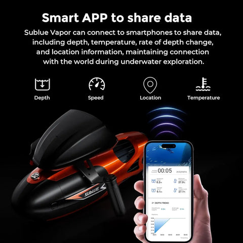 Sublue Vapor Pump-Jet Underwater Scooter 3 Gear Speed 60 Minutes 10km/h 21kgf for Free Diving Scuba Diving Snorkeling Recreational Toys for Yachts and Boats