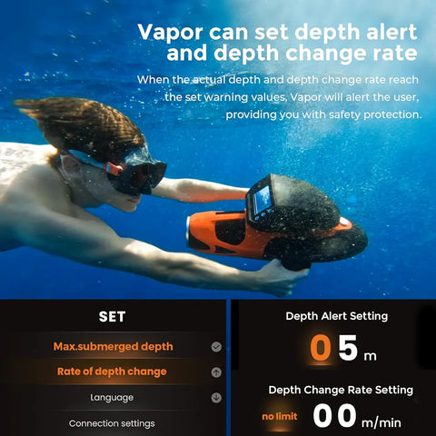 Sublue Vapor Pump-Jet Underwater Scooter 3 Gear Speed 60 Minutes 10km/h 21kgf for Free Diving Scuba Diving Snorkeling Recreational Toys for Yachts and Boats