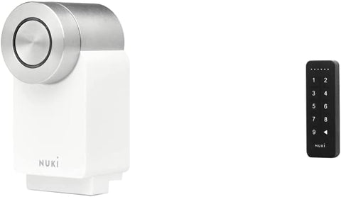 Nuki Smart Lock 3.0 Pro for Euro Profile Cylinder, Smart Door Lock with WiFi Module for Remote Access, White & Keypad, Code Lock for Front Door, Smart add-on for Nuki Smart Lock