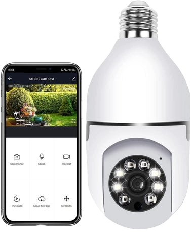 Panorama Wi-fi Light Bulb Security Camera Outdoor 2.4G WiFi 1080P Smart