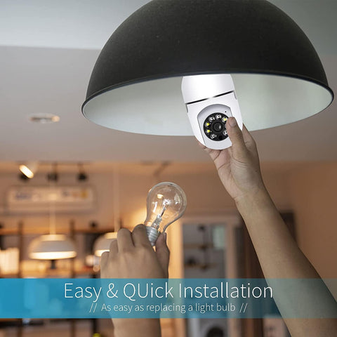 Panorama Wi-fi Light Bulb Security Camera Outdoor 2.4G WiFi 1080P Smart