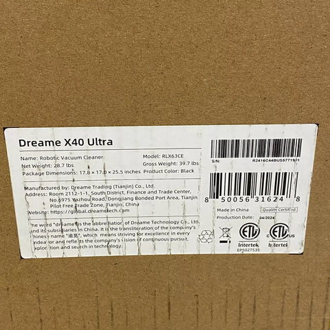 dreame X40 Ultra Robotic Vacuum with Removable & Liftable Mop, 12,000Pa Suction, Side Brush Extensive Cleaning, 158°F Mop & Washboard Self Cleaning, Auto-Empty, Auto Refill, liftable Brushes