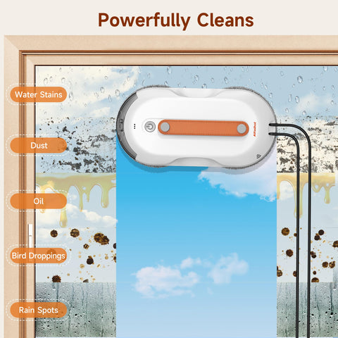 AlfaBot X7 Pro Window Cleaning Robot, Double-Sided Spray Technology, Intelligent Navigation, Automatic Glass Cleaning