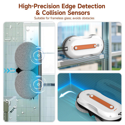 AlfaBot X7 Pro Window Cleaning Robot, Double-Sided Spray Technology, Intelligent Navigation, Automatic Glass Cleaning