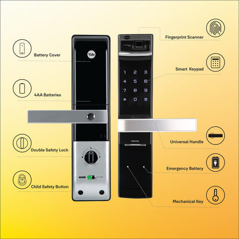 Yale YDM 4109 Smart Door Lock with Biometric, Pin, Mechanical Keys & App Enabled Access, Bluetooth & WiFi Optional