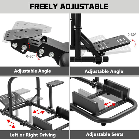 Dardoo Adjustable Steering Wheel Stand with Seat Frame Compatible with Logitech G25 G27 G29 G920 G923 Fanatec Thrustmaster T150 T300RS T500R Racing Gaming Simulator Cockpit for PS4 Xbox PC