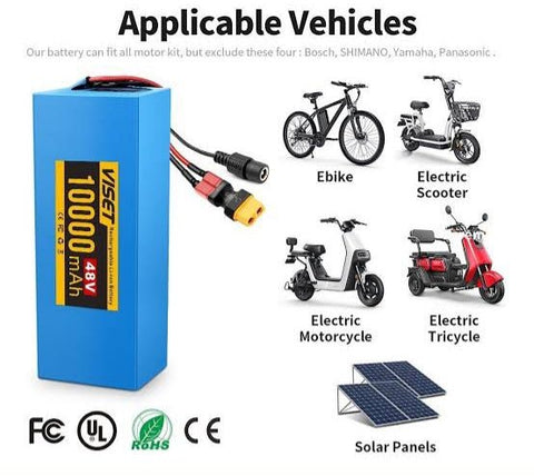 48V 10Ah Lithium Li-ion Battery Ebike Electric Bicycles 750W 1000W Motor Scooter