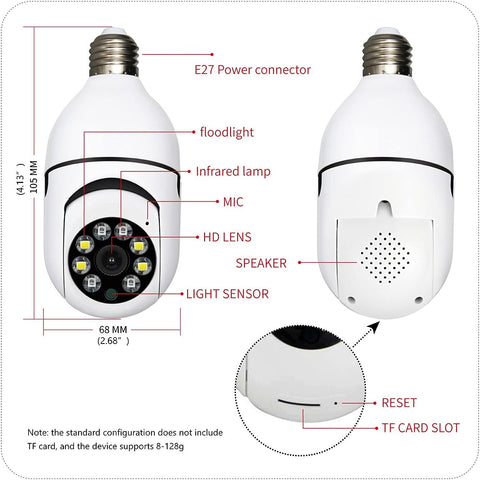 WiFi Light Bulb Wireless Security Camera