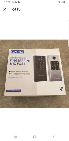 HEANTLE Smart Lock With Fingerprint & IC Fobs Black