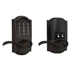Schlage FE789WB CAM 716 Acc Encode WiFi Accent Lever Smart Lock, Keyless Entry Touchscreen Door Lock with Camelot Trim, Aged Bronze