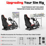Dardoo Racing Simulator Cockpit With Large Round Tube Racing Wheel Stand Adjustable Fit for Logitech G25 G27 G29 G920 Thrustmaster T80 T150 Wheel, Pedals,Shifter Not Include（With Red Seat）