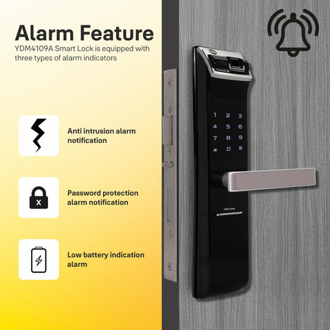 Yale YDM 4109 Smart Door Lock with Biometric, Pin, Mechanical Keys & App Enabled Access, Bluetooth & WiFi Optional