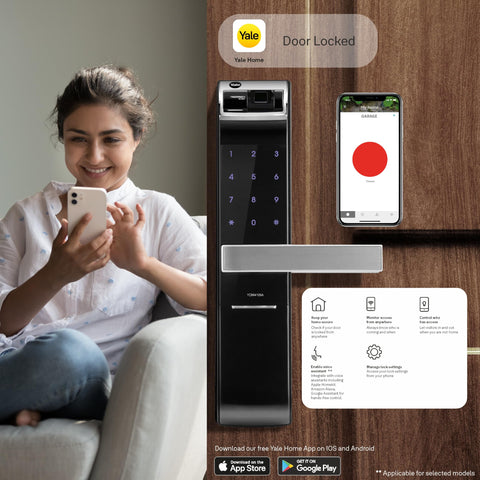 Yale YDM 4109 Smart Door Lock with Biometric, Pin, Mechanical Keys & App Enabled Access, Bluetooth & WiFi Optional