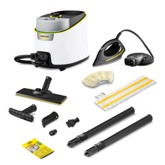 Kärcher Steam cleaner SC 4 Deluxe Iron, steam pressure: 4.0 bar, heating time: 3 min., surface: approx. 130 m², reservoir: 0.5+ 1.3 l, incl. EasyFix floor cleaning kit, nozzles and steam iron
