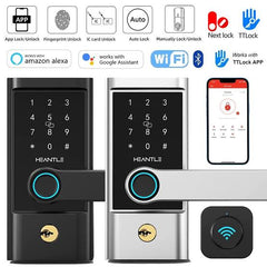 HEANTLE Smart Lock With Fingerprint & IC Fobs Black - Kurnia.net