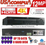 Hikvision 64CH 32CH NVR  DS-9664NI-I8 DS-9632NI-I8 12MP RESOLUTION NVR  8 SATA