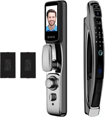 OhlifE Wifi Tuya APP Face Recognition Smart Door Lock With Camera Video Call Voice Intercom Digital Door Lock Automatic Door Lock (Color : Y10P 30300 S BAT, Size : Black - Kurnia.net