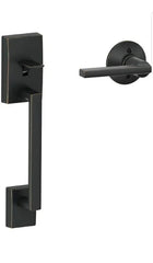 Schlage FE285 CEN 622 LAT Century Front Entry Handleset with Latitude Lever, Lower Half Grip, Matte Black - Kurnia.net