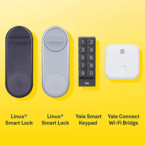 Yale Linus® Smart Lock Keyless and Secure Door +Yale Connect Wi-Fi Bridge +Yale Smart Keypad