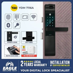 Yale YDM 7116 Smart Door Lock with Biometric, Pin, RF Card, Bluetooth, Mechanical Keys and App Enabled Access, WiFi Optional (Matt Black Finish) - Kurnia.net